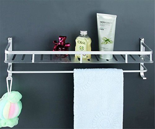 Wall Mounted Aluminum Bathroom Shelves with Towel Bar,Morden