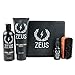 ZEUS Deluxe Beard Grooming Set for Men, Premium Natural Beard Wash, Oil & Brush Gift Kit for Soft, Healthy Beard Care (Sandalwood)