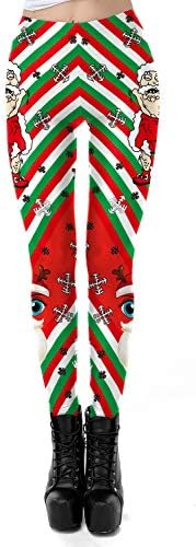 color cosplayer Women's Ugly Christmas Printed Leggings Stretchy Funny Costume Tights