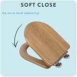 Croydex Levico Flexi-Fix D Shape Toilet Seat Soft Close Teak view 2