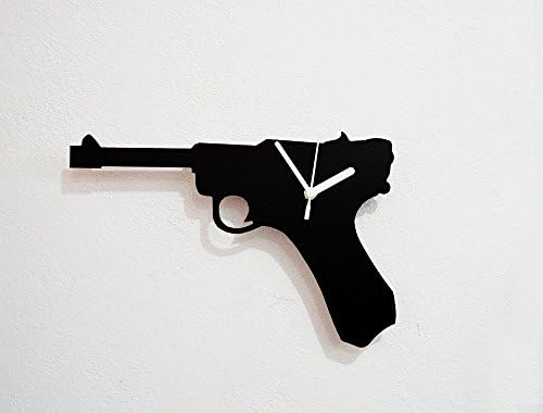 Hand Gun Weapon Silhouette - Wall Clock