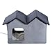 PawHut Double Heated Portable Indoor Cat Shelter House, Grey