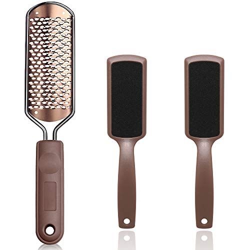 Foot File Pedicure Foot Scrubber Double-sided Callus Remover INFELING Stainless Steel Callus File Large Foot Rasp Grater for Wet and Dry Feet (3 Pack)