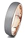 Tungary 6mm Mens Womens Tungsten Rings Wedding Engagement Band Promise Brushed Rose-Gold Size 4-14