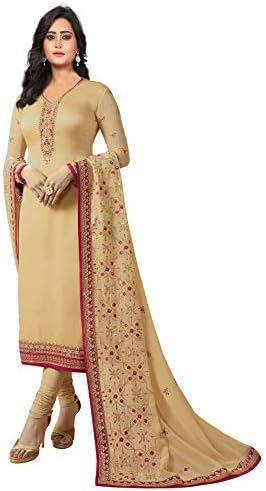 Women's Georgette & Satin Semi-stitched Salwar Suit
