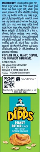 QUAKER CHEWY GRANOLA BAR DIPPS PEANUT BUTTER, 1.05 OZ, 6 CT
