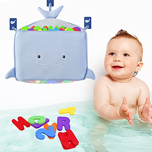 sundee Mesh Bath Toy Organizer + 36 Foam Bath Letters and Numbers,Baby
