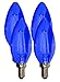 SLEEKLIGHTING 5 Watt E12 LED Filament Candelabra Blue Light Bulb, (60W Incandescent Replacement) Chandelier Torpedo Tip, Clear Glass Cover E12 Base 4 Pack