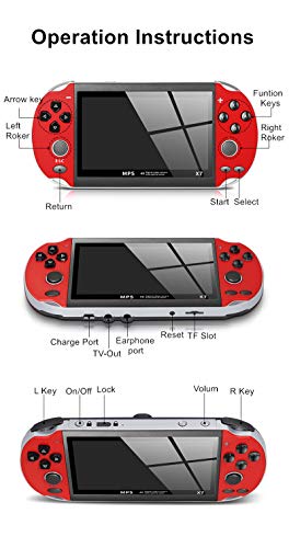 Womdee Handheld Game Console with Built in 200 Games,4.3inch Double Joystick Classic Arcade Retro Game Player Support Download Games,8GB Portable Video Games Player for Kids Birthday Gifts Presents - Thumbnail 7