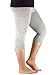 Zando Women's Lightweight 3/4 Length Soft Comfy Stretchy Plus Size Cropped Capri Leggings K 3 Pairs Navy Blue w Light Grey w White US 2X Plus-US 4X Plus (Tag Size 4XL)