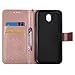 Galaxy J7 Pro Case, Ranyi [3D Sunflower Wallet] [ID&Card Slots] [Kickstand Feature] Magnetic PU Leather Flip Folio Wallet Case for Samsung Galaxy J7 Pro International Version (2017), Rose Gold