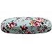 ZZ Sanity Flower Fabric Covered Clam Shell Style Eyeglass Case Spectacles Box (Blue2)