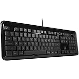 Macally Full Size USB Wired Backlit Keyboard for Apple Mac iMac Desktops Mac Mini, or MacBook Pro/Air Laptop Computers - White LEDs with 3 Level Brightness, Black