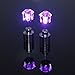 LED Earrings 4 Pair Glowing Light Up Multicolor Bright Fashion Ear Studs Party Crown Shape (4 color)