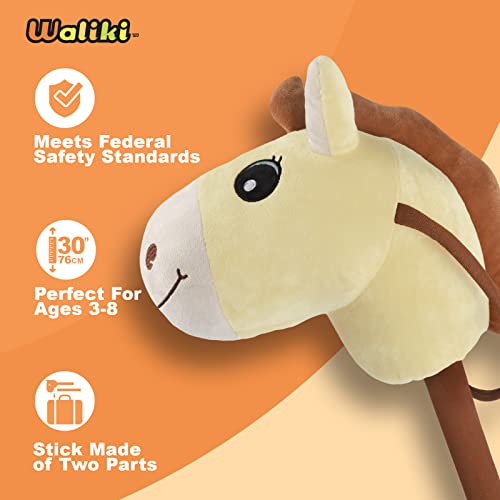 WALIKI Toys Stick Horse Yellow (Plush, for Kids and Toddlers) Toy for 3