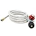GasOne 8 ft High Pressure Propane 0-20 PSI Adjustable Regulator with 8ft QCC-1 Type Hose - Works with Newer U.S. Propane Tanks (Steel Braided Hose)