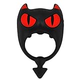 Mini Penis Ring,Tracy's Dog Long Lasting Vibrating Cock Ring Little Devil Sex Toy For Couples (Black)
