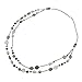 Bocar Long Necklaces for Women Trendy, Boho Layered Crystal Beaded Collar Necklaces for Women, Fashion Statement Necklaces Jewelry (Grey)