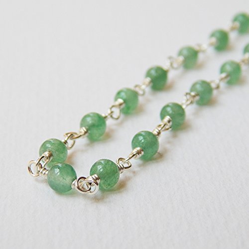 Green aventurine necklace in sterling silver