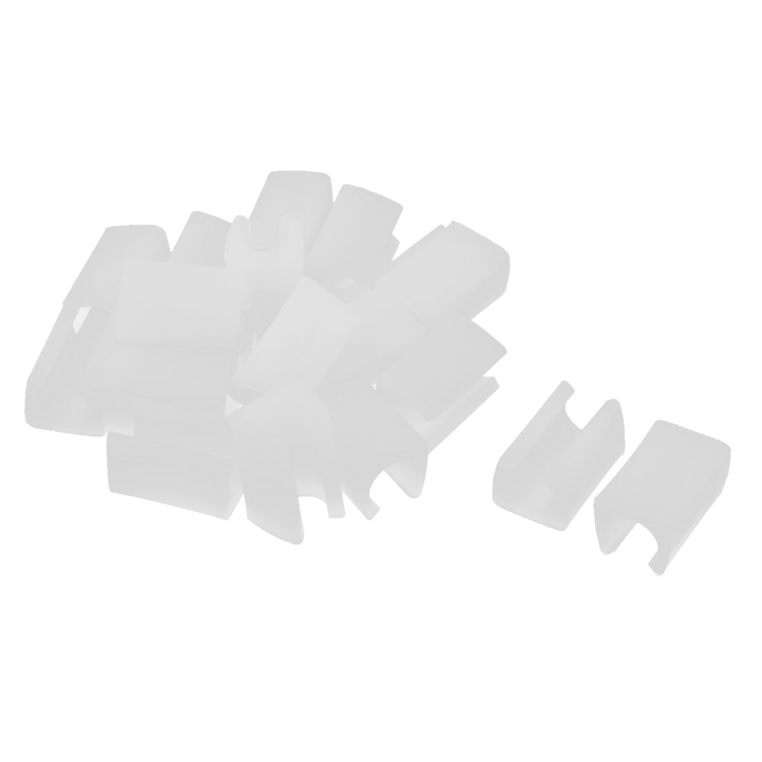 sourcing map Plastic Chair Foot U Shaped Floor Glides Tubing Caps Cover 11mm Dia 20pcs White