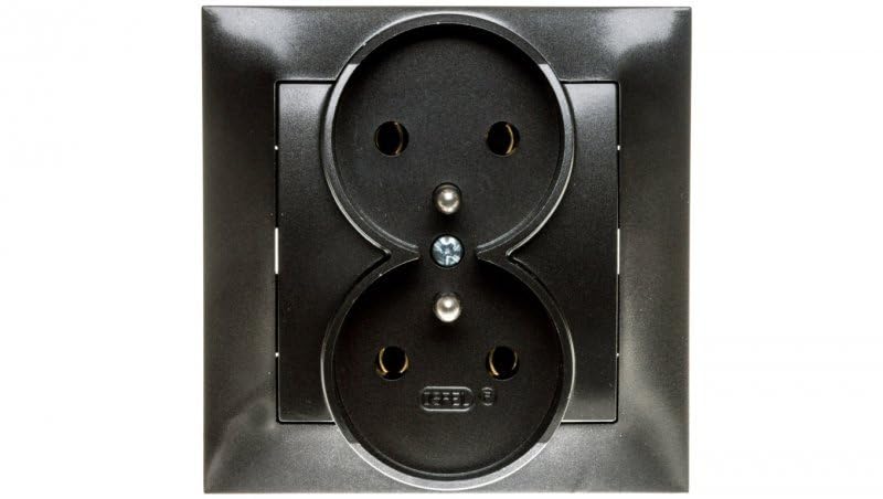 Ospel GP-2YZ/50 Socket Anthracite IP20, 16 A, 84 mm, 45 mm, 84 mm