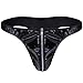 YiZYiF Men's Faux Leather G String Thongs Zipper Underwear (X-Large(Waistline:27.5-43.0