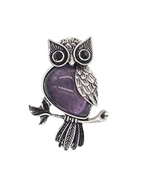 Collar de búho con piedra de curación natural, collar con colgante de energía espiritual, unisex, de Zhepin