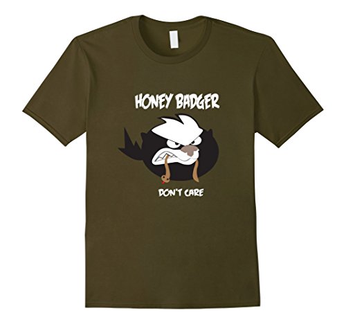 Men's Honey Badger Don't Care T shirt honey badger tshirt Large Olive