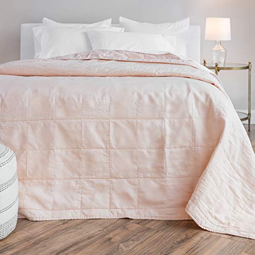 Welhome Relaxed Linen and Cotton Percale Quilt Full/Queen Size Rose