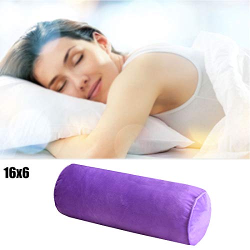 16x6 Inch Round Neck Pillow for Sleeping, Neck Pain Relief, Side Back
