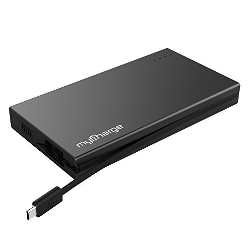 myCharge Adventure Jumpstart Portable Charger 6,600 mAh External Battery Pack with Detachable Jumper Cables - Black