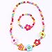 Unijew Kids Jewelry Colorful Flower Fashion Jewelry for Girls Necklace Bracelet Set For Little Girls Children