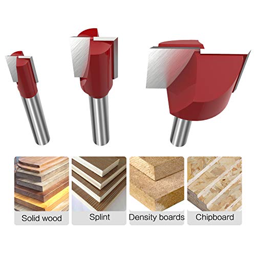 Cleaning Bottom Router Bit Set 1/4 Inch Shank Double Flute Carbide