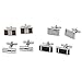 Velette Cuff Links & Collar Stays - Stainless Steel Combination Set with 4 Pairs of Cufflinks and 8 Collar Stays