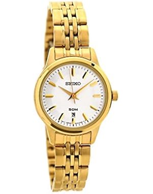 Seiko Women's Gold-Tone Steel Silver-Tone Dial