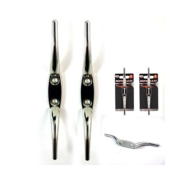 2-Pc-Rope-Cleat-Stainless-Steel-6-Boat-Dock-Deck-Marine-Yacht-Line-Flag-Anchor