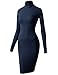 H2H Womens Sexy Slim Fit Turtleneck Long Sleeve Bodycon Mini Bandage Dress