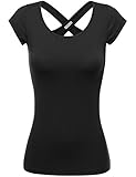 FPT Womens Basic Short Sleeve T-Shirt With Cross Over Back (S-3XL)
