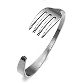 EENSYWEENSY Fork Shaped Bracelet - Simple Opening C-Shaped Cuff Bangle Cutlery Bracelet for Men and Women