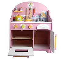 Viesbroty-toy Childrens Interesting Interactive Toys Girl Long Kindergarten was Every Wooden Gas Stove in The Kitchen Cooking Toys Suit Present Home Family Educational Toys