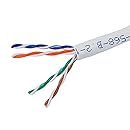 Monoprice Cat5e Ethernet Bulk Cable - Network Internet Cord - Solid, 350Mhz, UTP, CMR, Riser Rated,  Pure Bare Copper Wire, 24AWG, 500ft, White