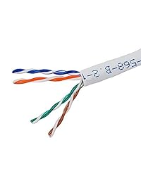 Monoprice CAT5e Bulk de cobre desnudo Cable de Ethernet, UTP, Solid, Riser Estimada (CMR), 350 MHz, 24 AWG (113680), Blanco