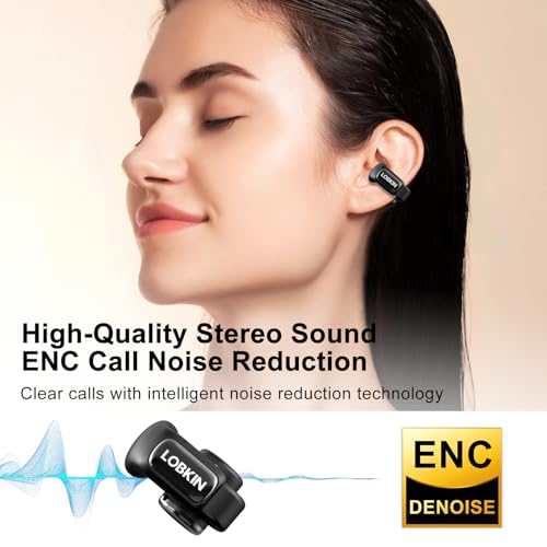 LOBKIN Open Ear Headphones, Clip On Earphones, Wireless Earbuds Bluetooth 5.4, Open Ear Earbuds with LED Touchscreen Display and 4GB Memory,36 Hours Playtime,Sports Headphones for Fitness and Running | Bluetooth 5.4, with LED Touchscreen Display and 4GB Memory,36H Playtime,Sports Earphones for Fitness and Running