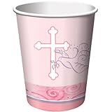 Faithful Dove Pink 9 oz. Paper Cups (8) Party Supplies