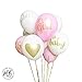Baby Shower Decorations; Decoration Set; 9-Piece Pink, White, and Gold Balloon and