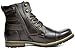 Bruno MARC PHILLY-3 Men's Formal Classic Cap Toe Vintage Laced Up Side Zipper Military Combat Boots Dark-Brown Size 11