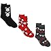 Disney Mickey Mouse Womens 3 pack Crew Socks (9-11 (Shoe: 4-10), Black/Red/Grey)