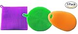 Cleaning Dishwashing Silicon Mildew-Free Sponges Food Grade & BPA Free, 3 Pack