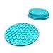 Glogex Blue Silicone Drink Coaster Set of 8, Prevents Furniture and Tabletop Damages, Absorbs Spills and Condensation