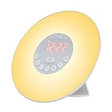 Wake Up Light, Alarm Clock, CoCoMoon Sunrise Simulation with Night Light, Atmosphere Lamp, FM Radio, Bedside Lamp，Nature Sounds Wake Up Light Colored Sunrise with Smart Snooze Function
